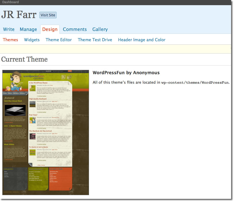 active_wordpress_theme